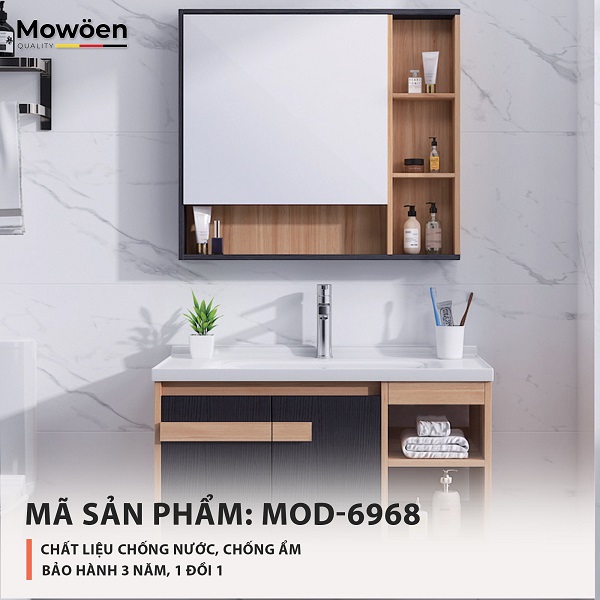 Bộ tủ chậu cao cấp Mowoen MW6630-80SB (800x500x240mm) - Image 6