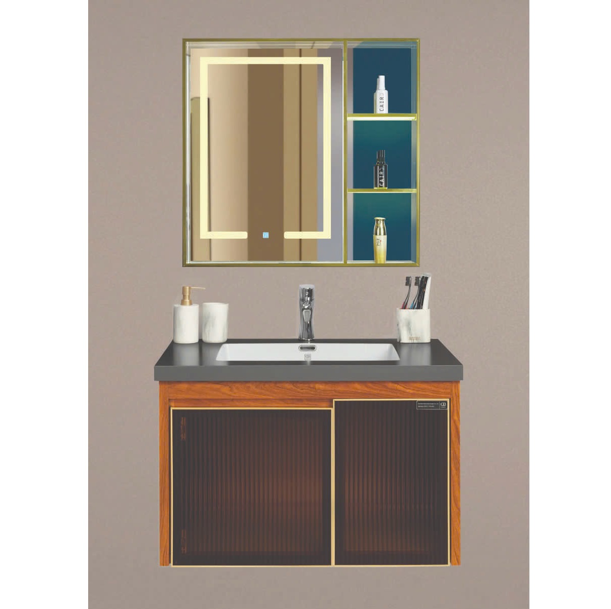 Bộ tủ chậu QB Cabinet QG6001-QC260-QT002 (610x480x530mm) - Image 6