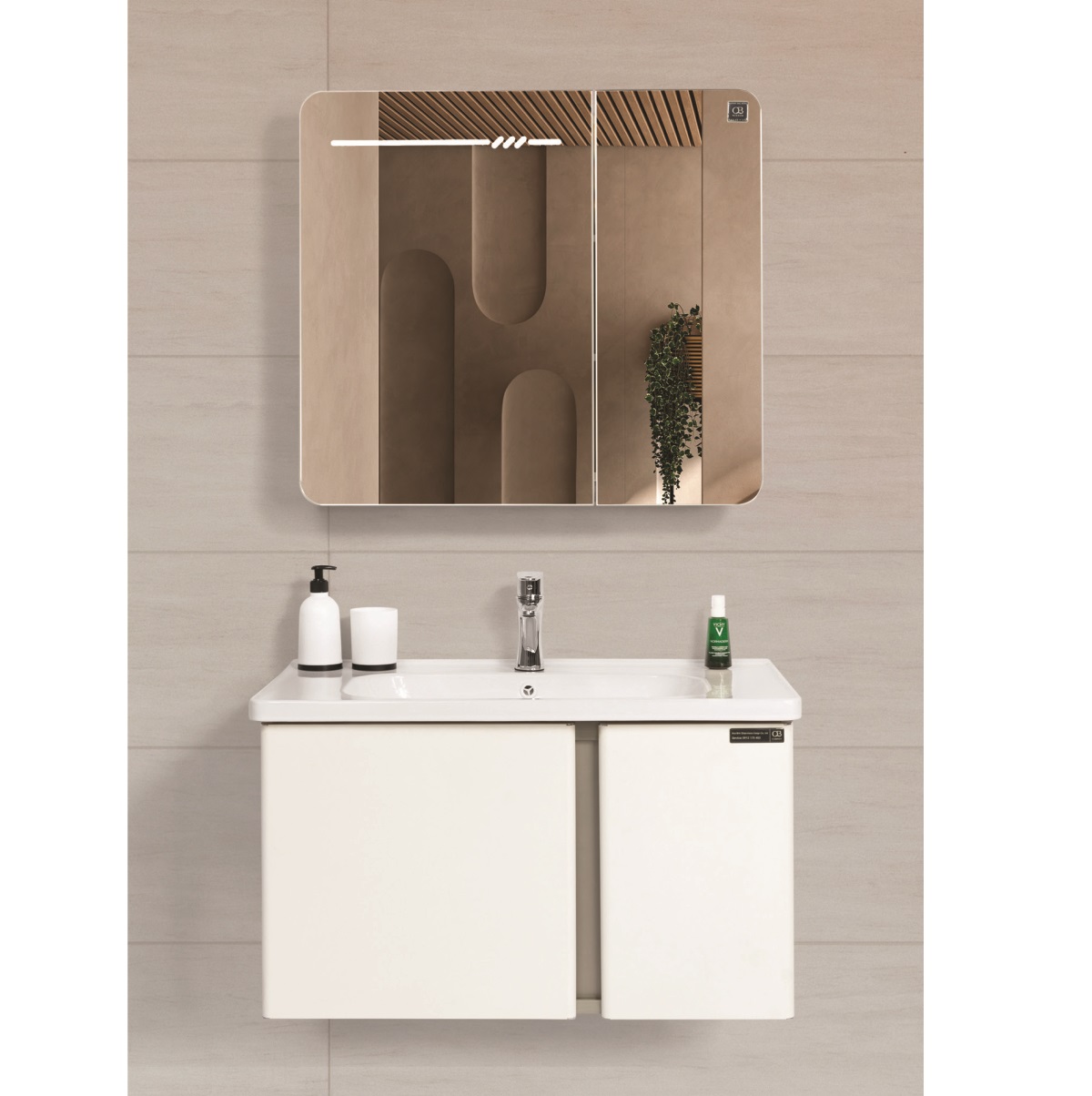 Bộ tủ chậu QB Cabinet QG8015-QC580-QT005 (770x460x445mm)
