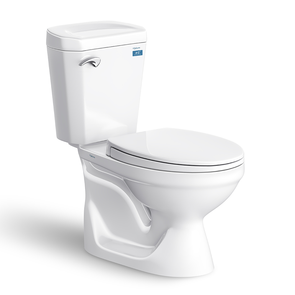 Bồn cầu 2 khối Nano Titan Viglacera VI77 nắp êm