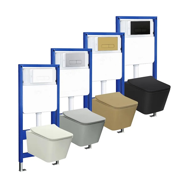 Bồn cầu âm tường đặt sàn màu đen Miken MK-B2370B - Image 3