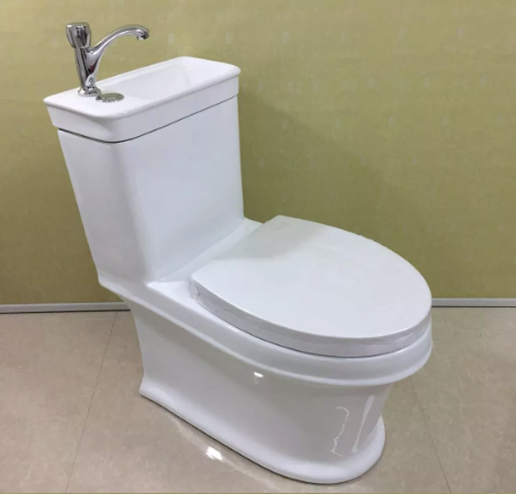 Bồn cầu màu đen viền vàng Miken MKB-8000BY - Image 5