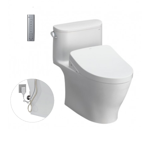 Bồn cầu một khối kèm nắp rửa điện tử TOTO MS889CDRW17 - Image 4
