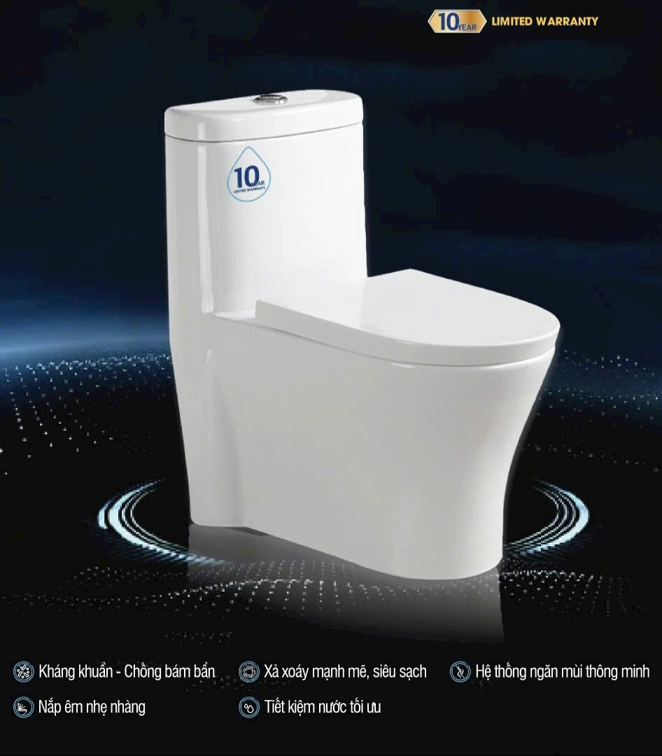 Bồn cầu quả trứng màu trắng liền khối két liền GDKES K-8077W - Image 6