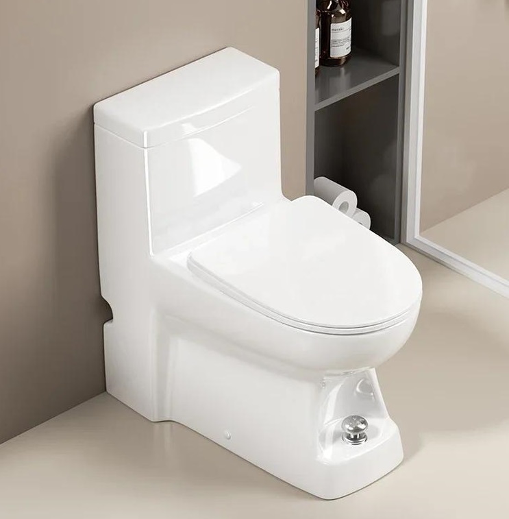 Bồn cầu thoát ngang liền khối xả nước bằng chân Miken DX-615 - Image 6