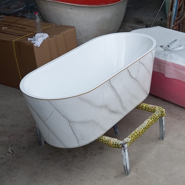 Bồn tắm đá nhân tạo marble nghệ thuật AL-BS8638 (Đặt hàng 7-25 ngày) - Image 4