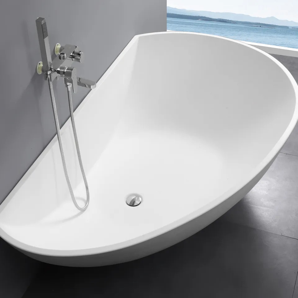 Bồn tắm đá nhân tạo marble nghệ thuật màu đen AL-BS8626 (Đặt hàng 7-25 ngày) - Image 3