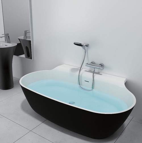 Bồn tắm đá nhân tạo marble nghệ thuật màu đen AL-BS8628 (Đặt hàng 7-25 ngày) - Image 4