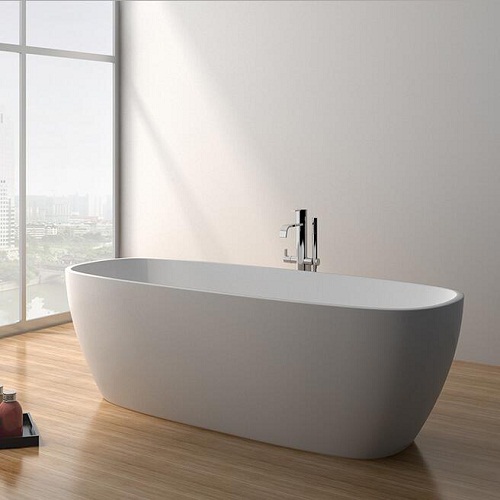 Bồn tắm đá nhân tạo màu trắng nghệ thuật Miken KJ-S531A (1700x800x630mm) - Image 4