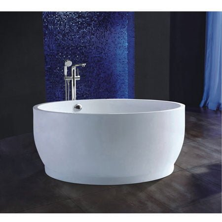 Bồn tắm đá nhân tạo màu xanh ghi nghệ thuật Miken MKB-001BG (1700x750x600 mm) - Image 6