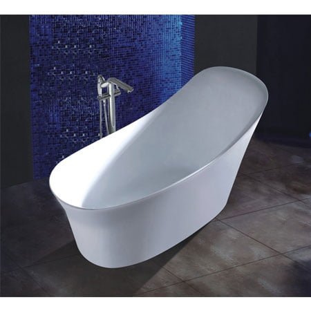 Bồn tắm đá nhân tạo solid surface nghệ thuật màu đen trắng Miken MK-8629B - Image 3