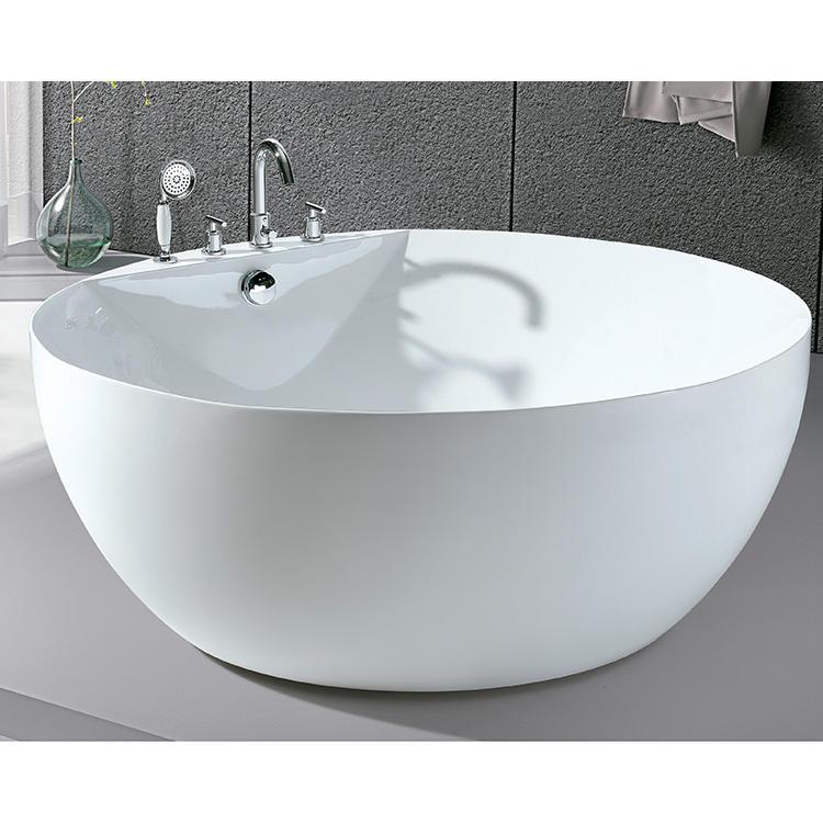 Bồn tắm đá nhân tạo solid surface nghệ thuật màu đen trắng Miken MK-8629B - Image 4