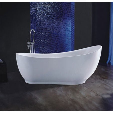 Bồn tắm đá nhân tạo solid surface nghệ thuật màu đen trắng Miken MK-8629B - Image 5