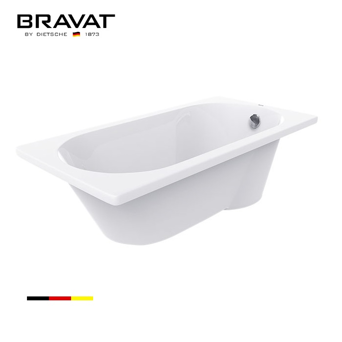 Bồn tắm đặt sàn Bravat B25505W-5 1500×750×610 mm) - Image 3