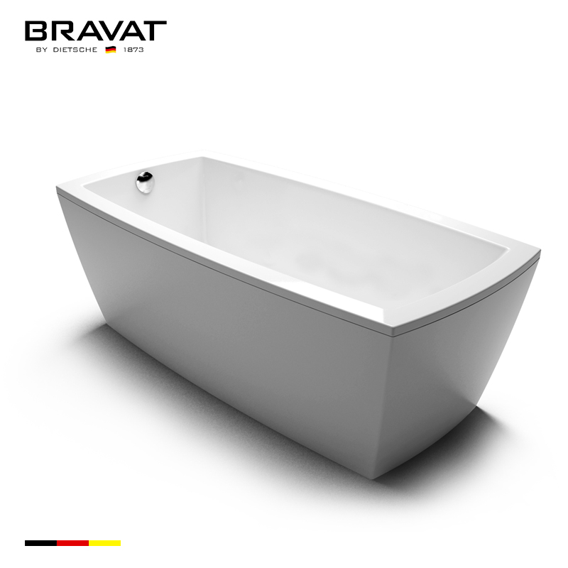 Bồn tắm đặt sàn Bravat B25505W-5 1500×750×610 mm) - Image 6
