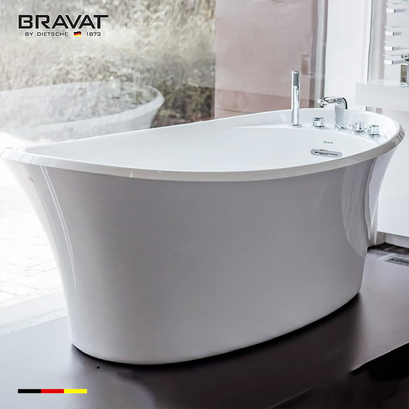 Bồn tắm đặt sàn Bravat B25788W-1-ENG (1700x720x580mm) - Image 5