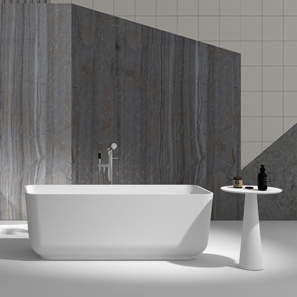 Bồn tắm đặt sàn đá nhân tạo Euroking EU-65158 (1700x750x550mm) - Image 4