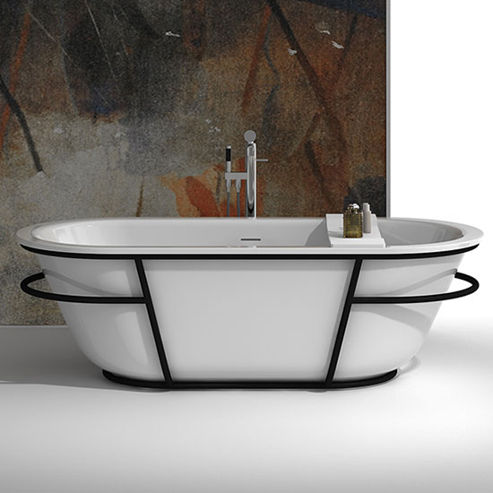 Bồn tắm đặt sàn đá nhân tạo Euroking EU-65175 (1600x720x650mm) - Image 4