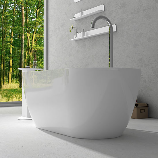 Bồn tắm đặt sàn đá nhân tạo Euroking EU-65181 (1500x720x550mm) - Image 3