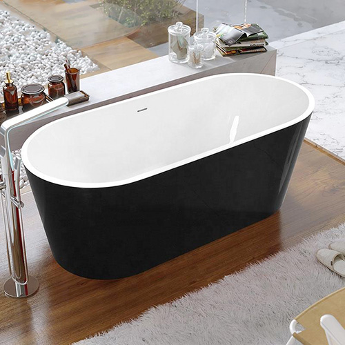 Bồn tắm độc lập đặt sàn màu đen Miken 943B (1200x650x580mm - Đặt hàng 15-20 ngày)