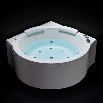 Bồn tắm góc đôi massage Nofer NG-5505P (Ngọc trai-sục khí-1500x1500x580mm) - Image 3