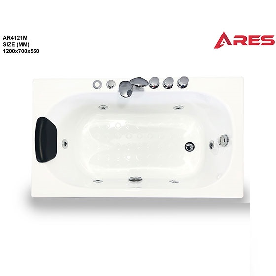Bồn tắm massage đặt góc Ares AR3151M (massage, sen vòi và gối-1500x1500x620 mm) - Image 4
