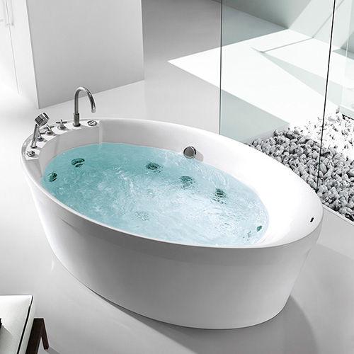 Bồn tắm massage đặt sàn độc lập Miken MKB-8307-170 (1,7m - Sục thủy lực, sục khí, đèn Led) - Image 4