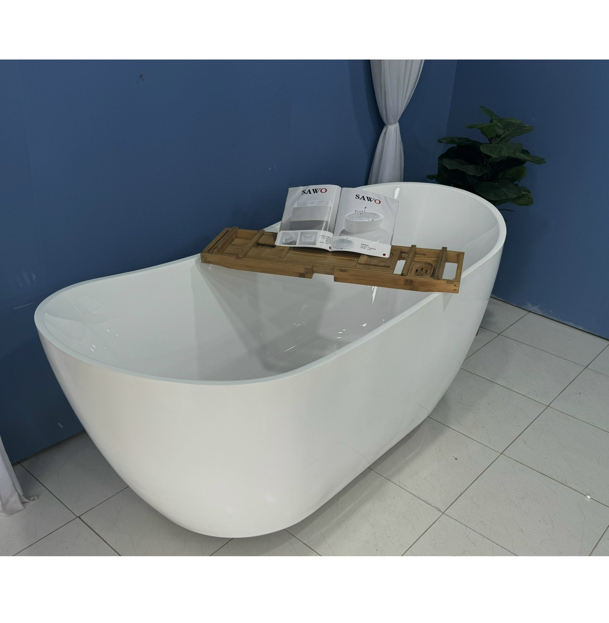 Bồn tắm massage đặt sàn hình Elip SAWO SW4818M-E (Acrylic-1810x855x615mm) - Image 3
