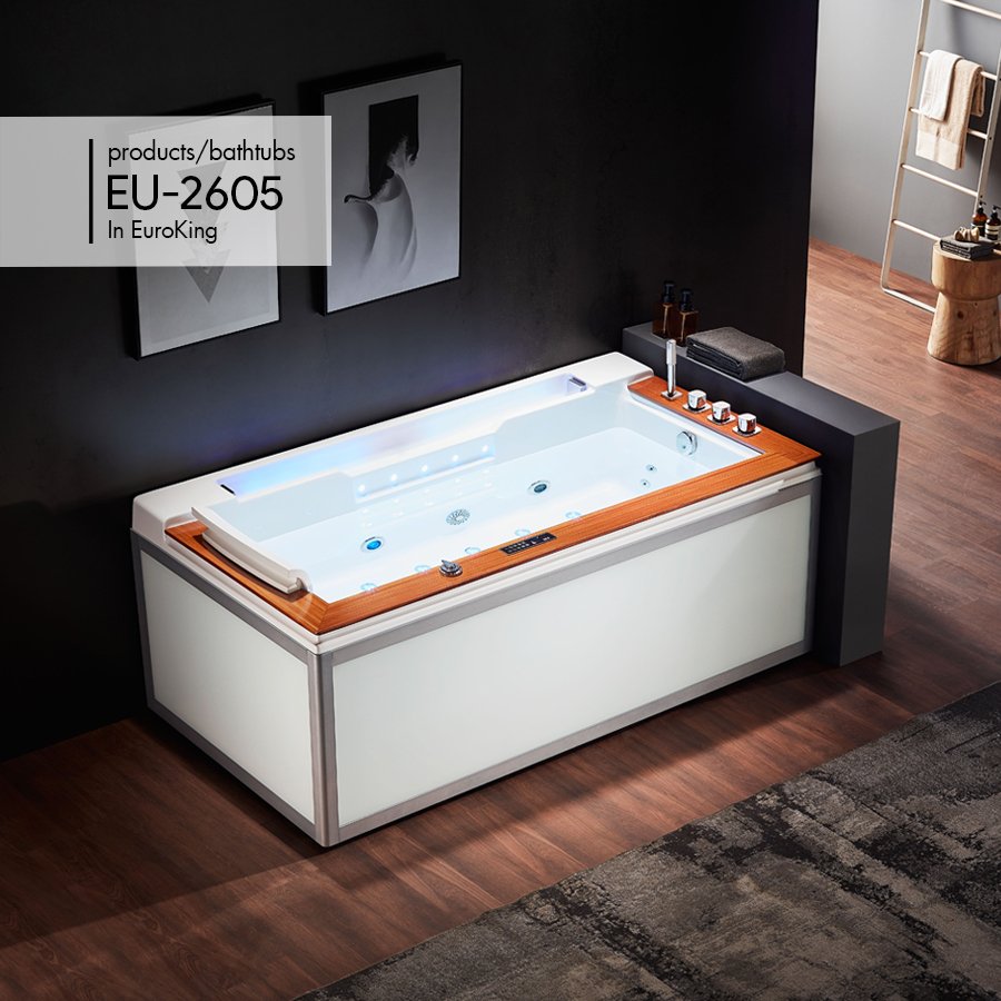 Bồn tắm massage Euroking EU-1102A (1850x1300x620) - Image 3