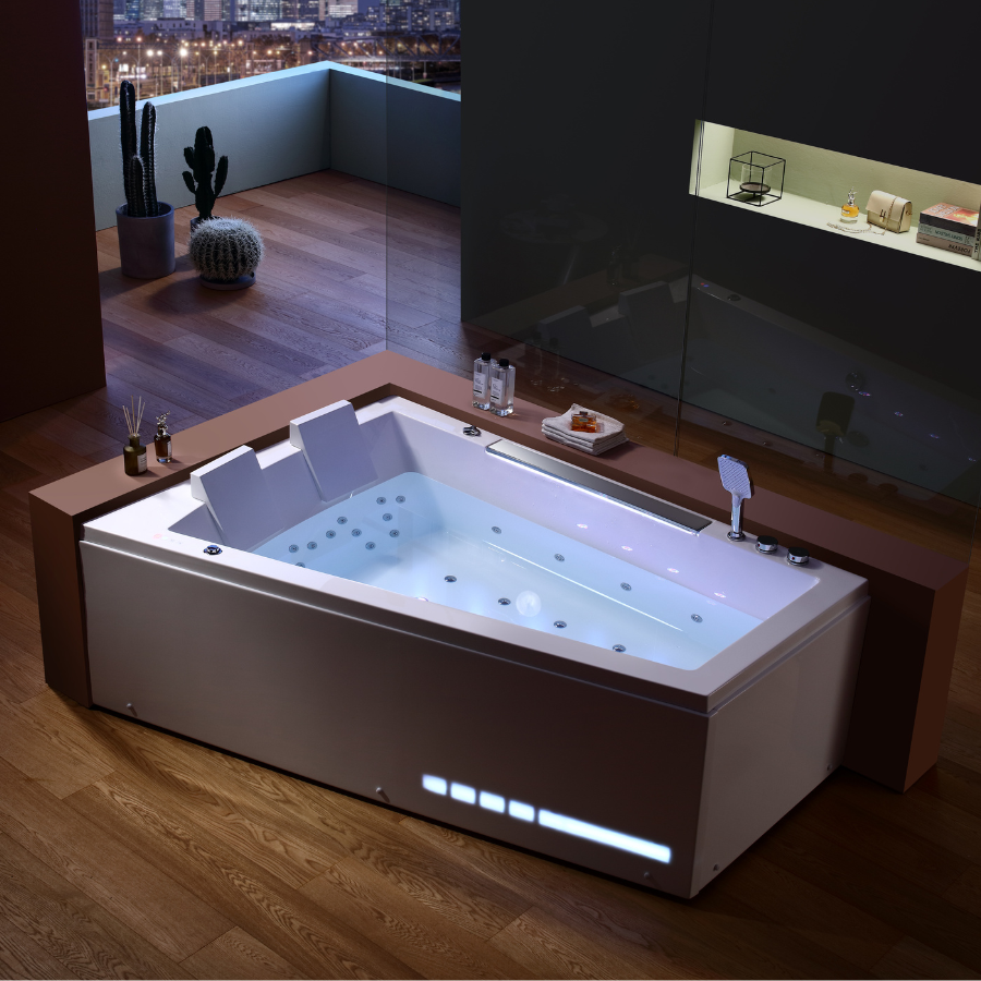 Bồn tắm massage Nofer NG-5501P (Ngọc trai-sục khí-1500x830x580mm) - Image 5