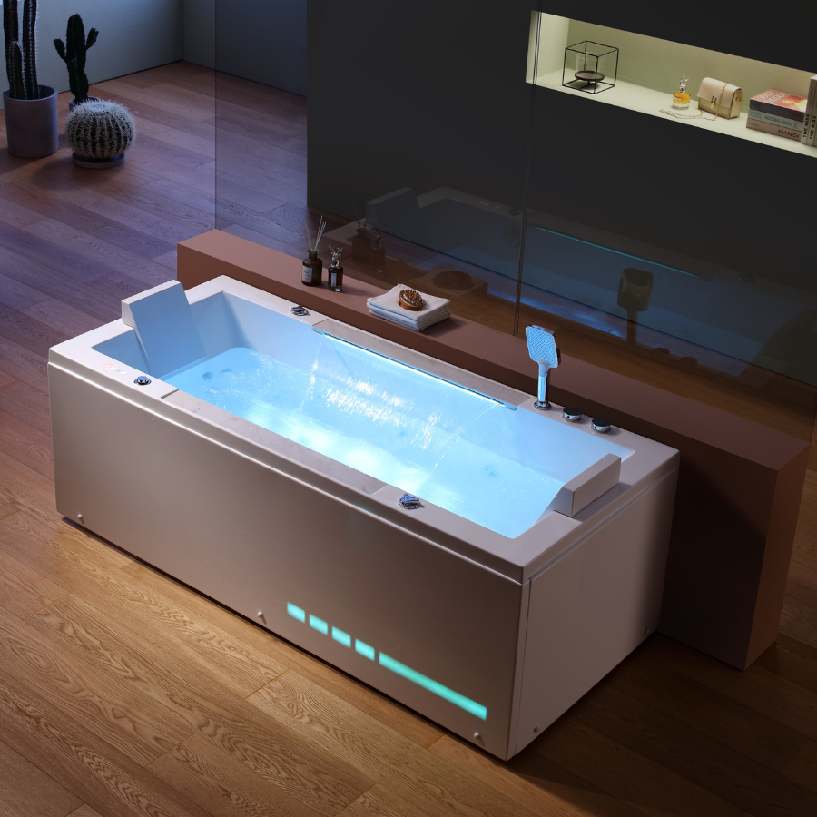 Bồn tắm massage Nofer NG-5502P (ngọc trai-sục khí-1700x830x580mm) - Image 3