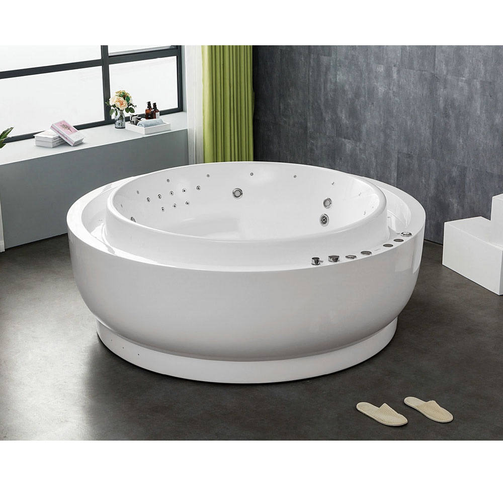 Bồn tắm massage sục khí đèn led, điều khiển cảm ứng GEMY G9267-II (Sục masage, sục khí, đèn led-2200x2200x760mm)
