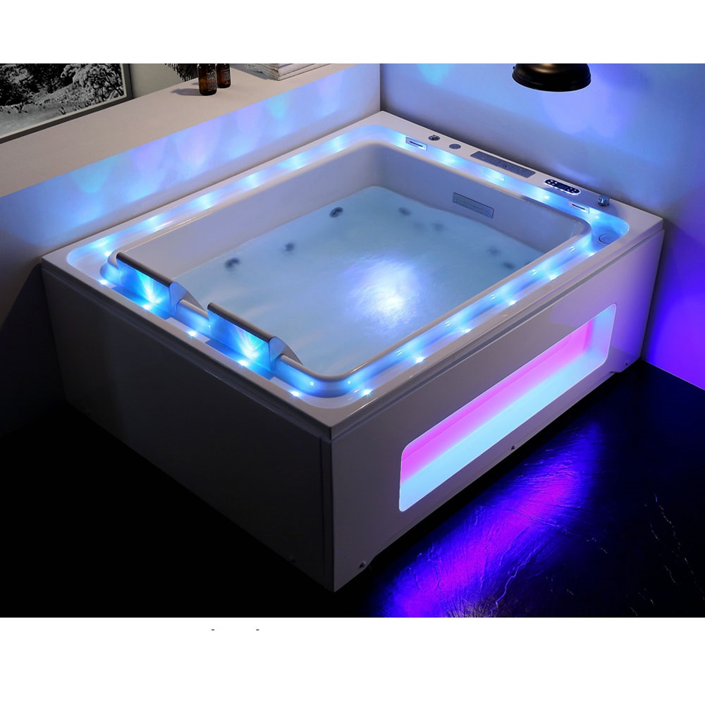 Bồn tắm massage sục khí đèn led, điều khiển cảm ứng GEMY G9268 (Sục masage, sục khí, đèn led-1860x1520x720mm)