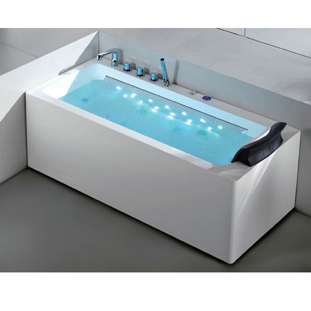 Bồn tắm massage sục khí đèn led đổi màu GEMY G9097 (Sục massage, Sục khí, đèn led-1510x1510x685mm) - Image 4