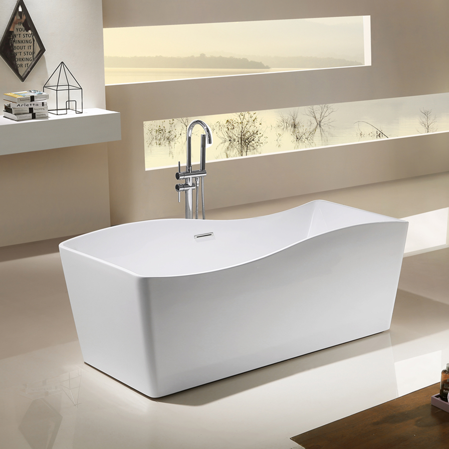 Bồn tắm nằm đặt sàn ngọc trai Nofer NG-1718P (1785x795x785 mm) - Image 4
