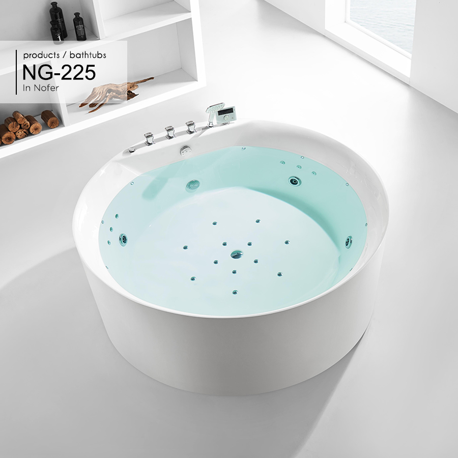 Bồn tắm nằm đặt sàn Nofer NG-1711 (1600x680x760 mm) - Image 4