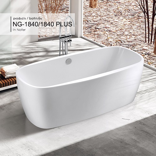 Bồn tắm nằm đặt sàn Nofer NG-1891 sủi bọt khí AIR + LIGHT (Acrylic-1700*750*590 mm ) - Image 5