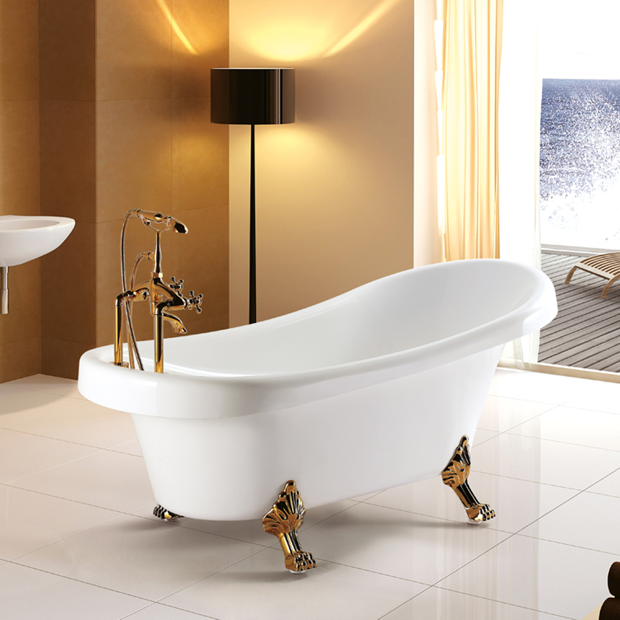 Bồn tắm nằm đặt sàn Nofer NG-3638 (1500x700x580 mm) - Image 5