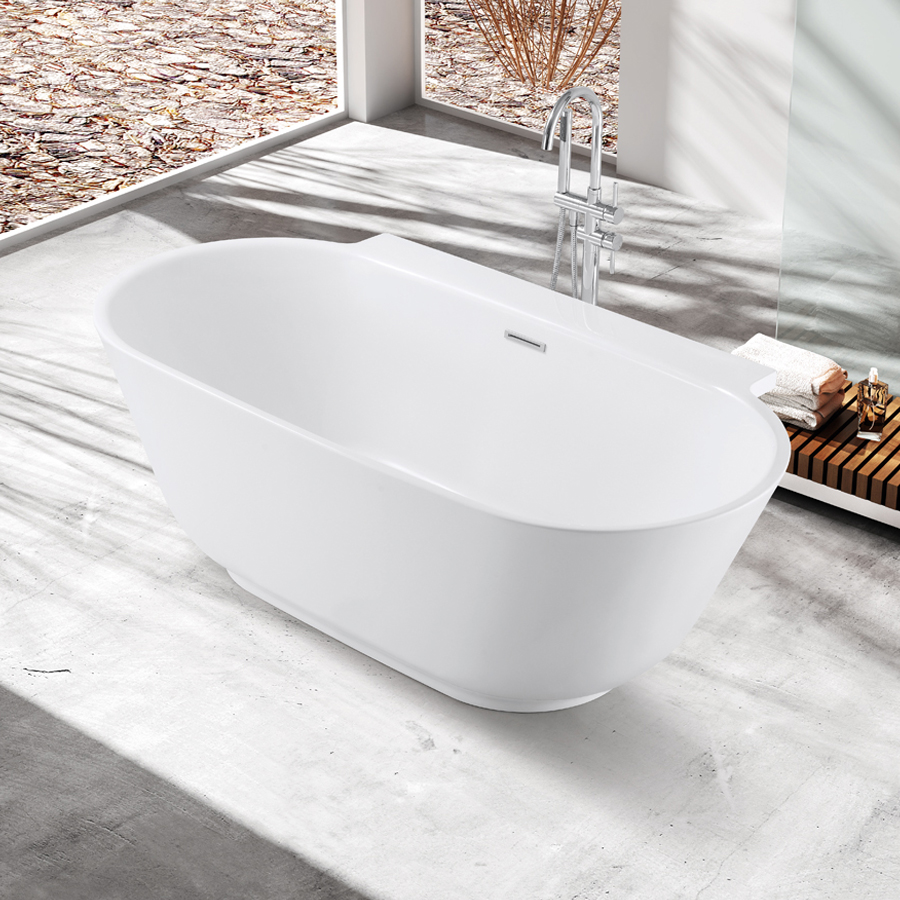 Bồn tắm nằm đặt sàn Nofer NL-609B (Acrylic-1700*800*630mm) - Image 4