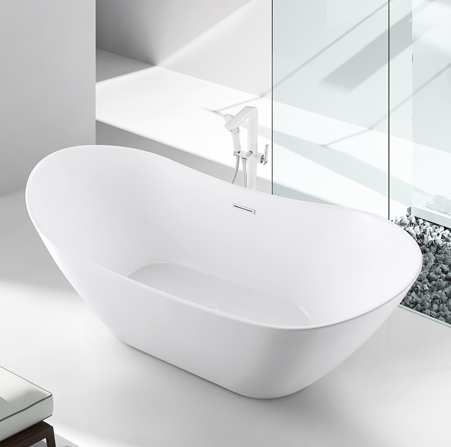 Bồn tắm nằm đặt sàn Nofer NL-609B (Acrylic-1700*800*630mm) - Image 6