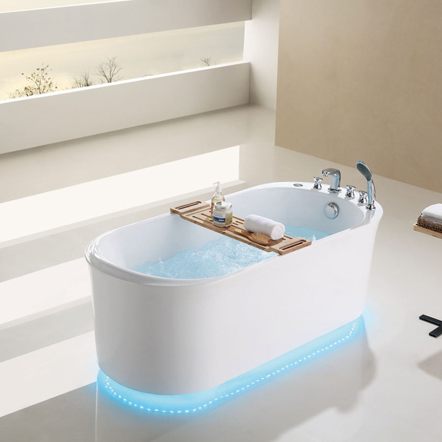 Bồn tắm nằm đặt sàn Nofer NL-612B (Acrylic-1700*800*600mm) - Image 3