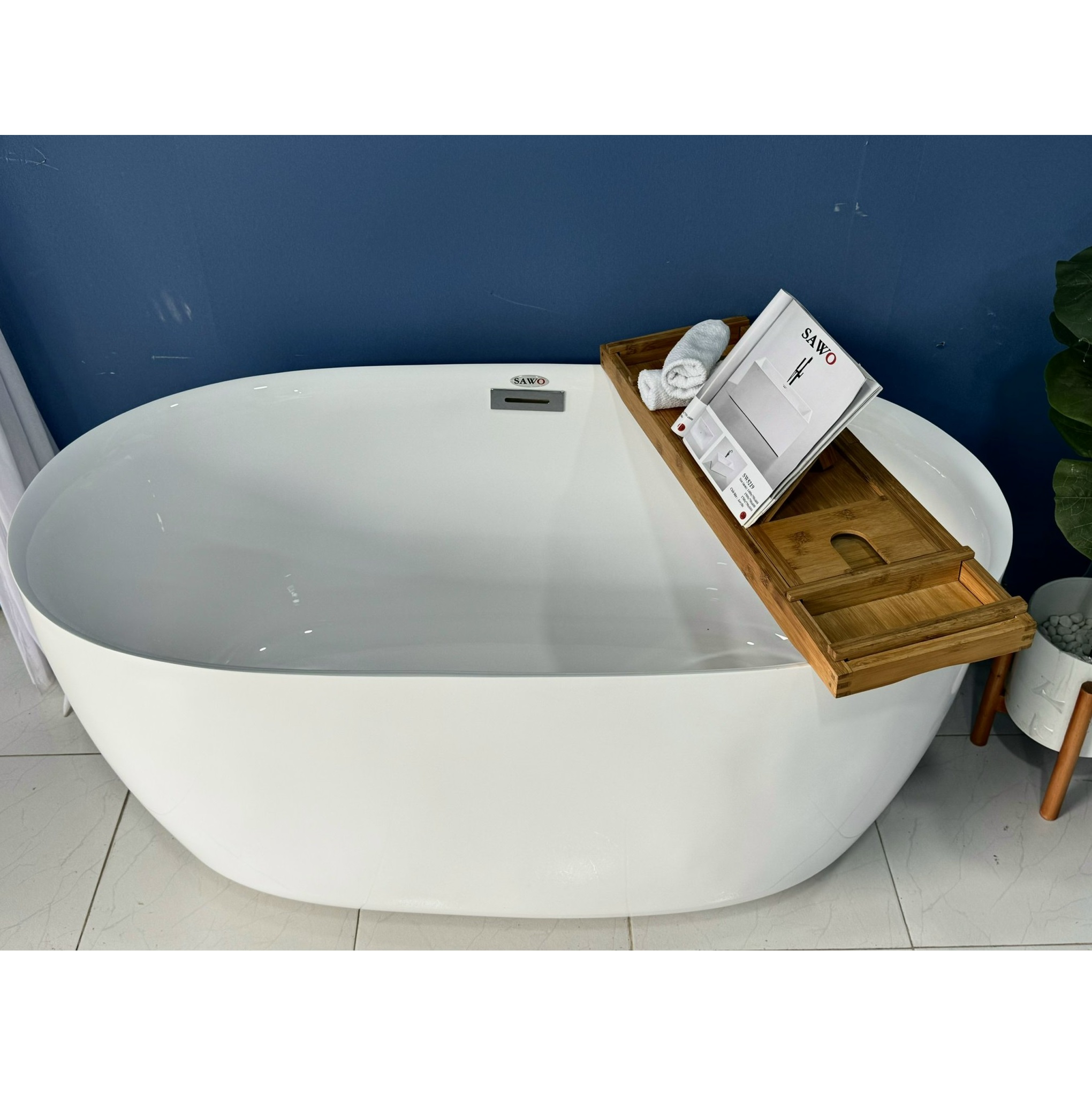 Bồn tắm ngâm đặt sàn hình chữ nhật SAWO SW4716B (Acrylic-1620x770x600mm) - Image 6