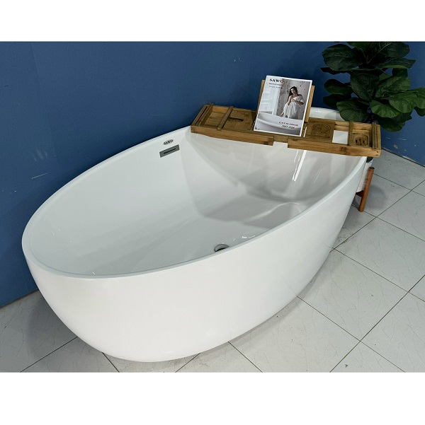 Bồn tắm ngâm đặt sàn hình elip SAWO SW5716E (Acrylic-1605x780x590mm) - Image 5