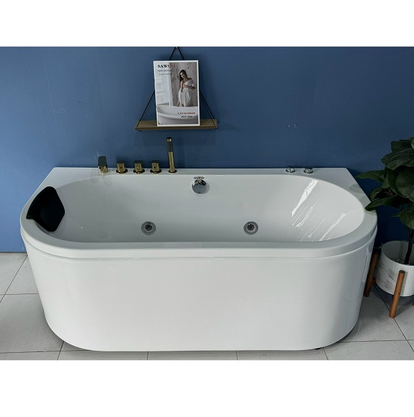 Bồn tắm ngâm đặt sàn hình ovan trứng SAWO SW5713 (Acrylic-1280x700x590mm) - Image 5