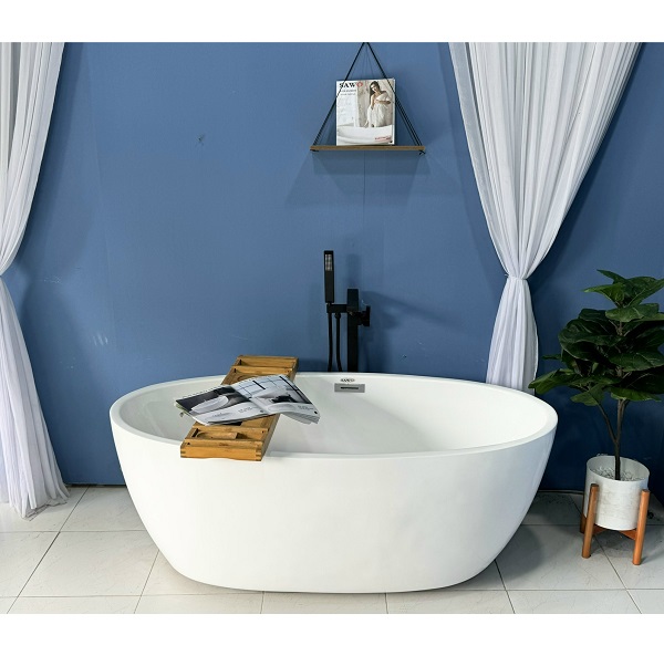 Bồn tắm ngâm đặt sàn hình thỏi vàng SAWO SW5717-TV (Acrylic-1720x760x630mm) - Image 3