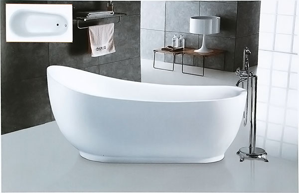 Bồn tắm ngâm đúc độc lập Daelim W-1039 (Có 2 kích thước 1800x850/1700x750x800) - Image 5