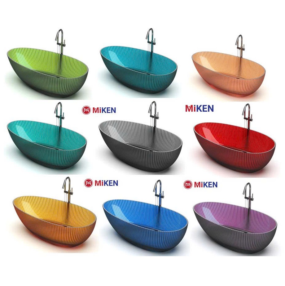 Bồn tắm nghệ thuật màu hồng Miken 5042P (1600x860x750mm - Đặt hàng 15-20 ngày) - Image 4