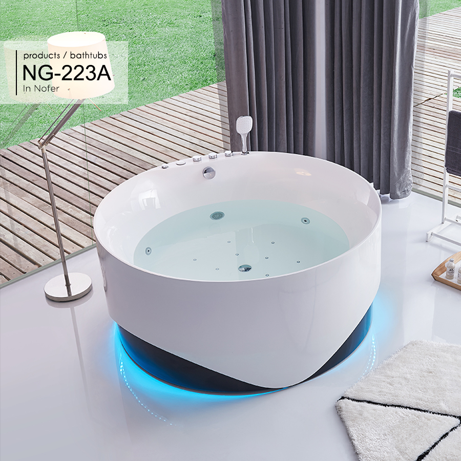 Bồn tắm ngọc trai massage Nofer NG-1823P (1700x800x650) - Image 3