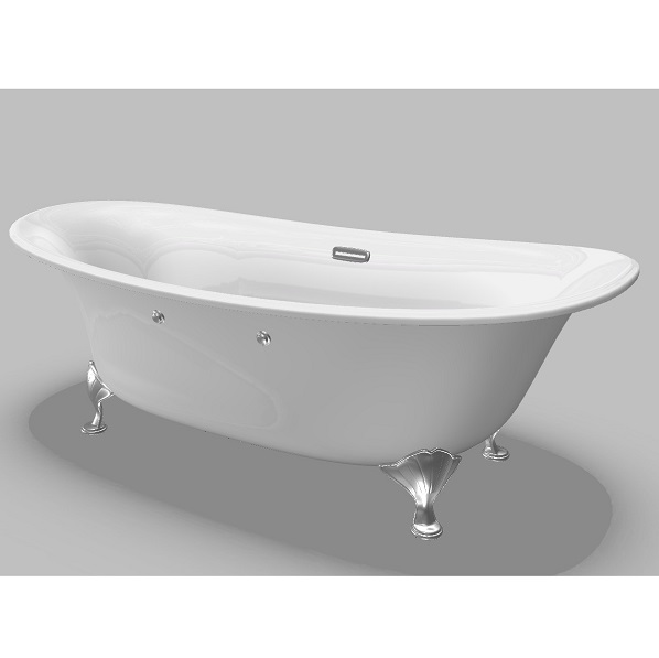Bồn tắm Toto PPY1806HPWNE#S (Bồn tắm ngọc trai có tay vịn, chân bạc-1800x866x645)