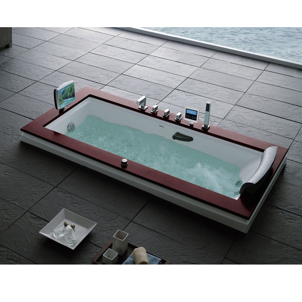 Bồn tắm xây massage sục khí đèn led đổi màu GEMY G9057 (Sục masage, sục khí, đèn led-1865x915x800mm)